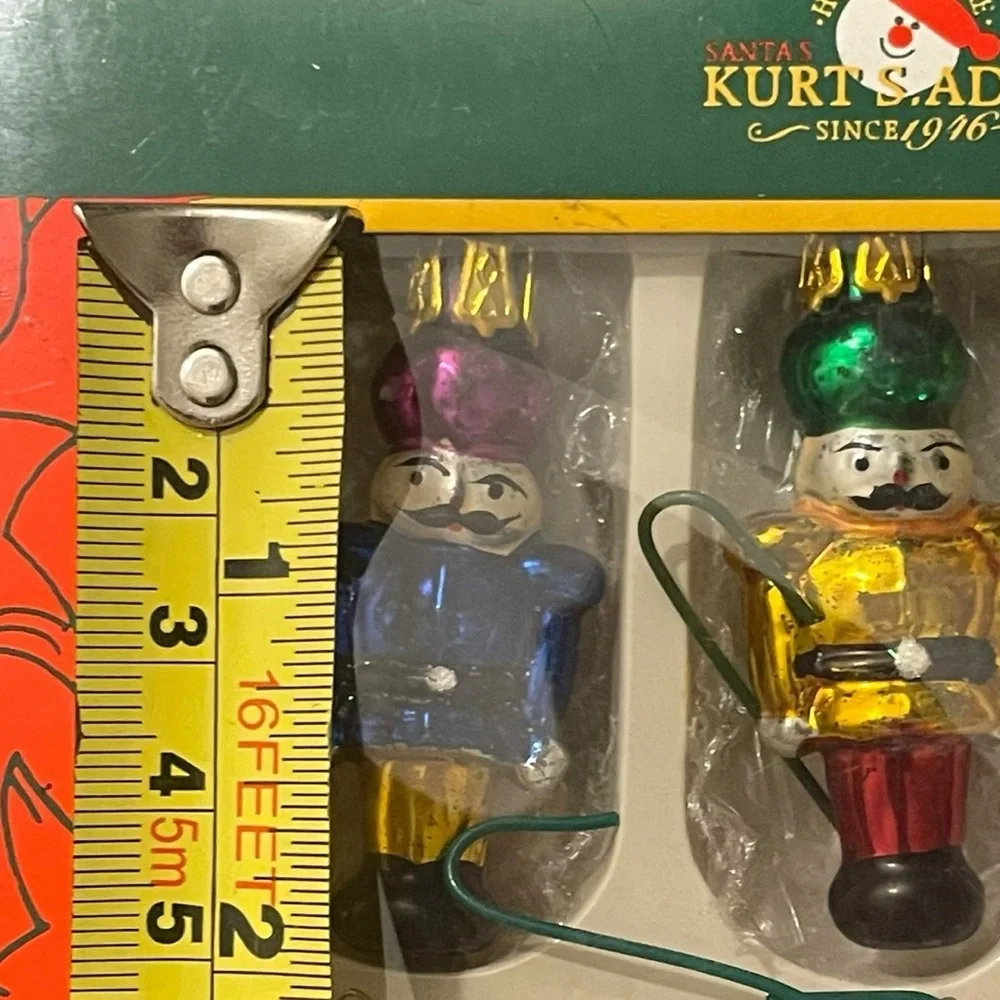 Kurt Adler Mini Glass Nutcracker and Presents  Christmas Ornaments 2